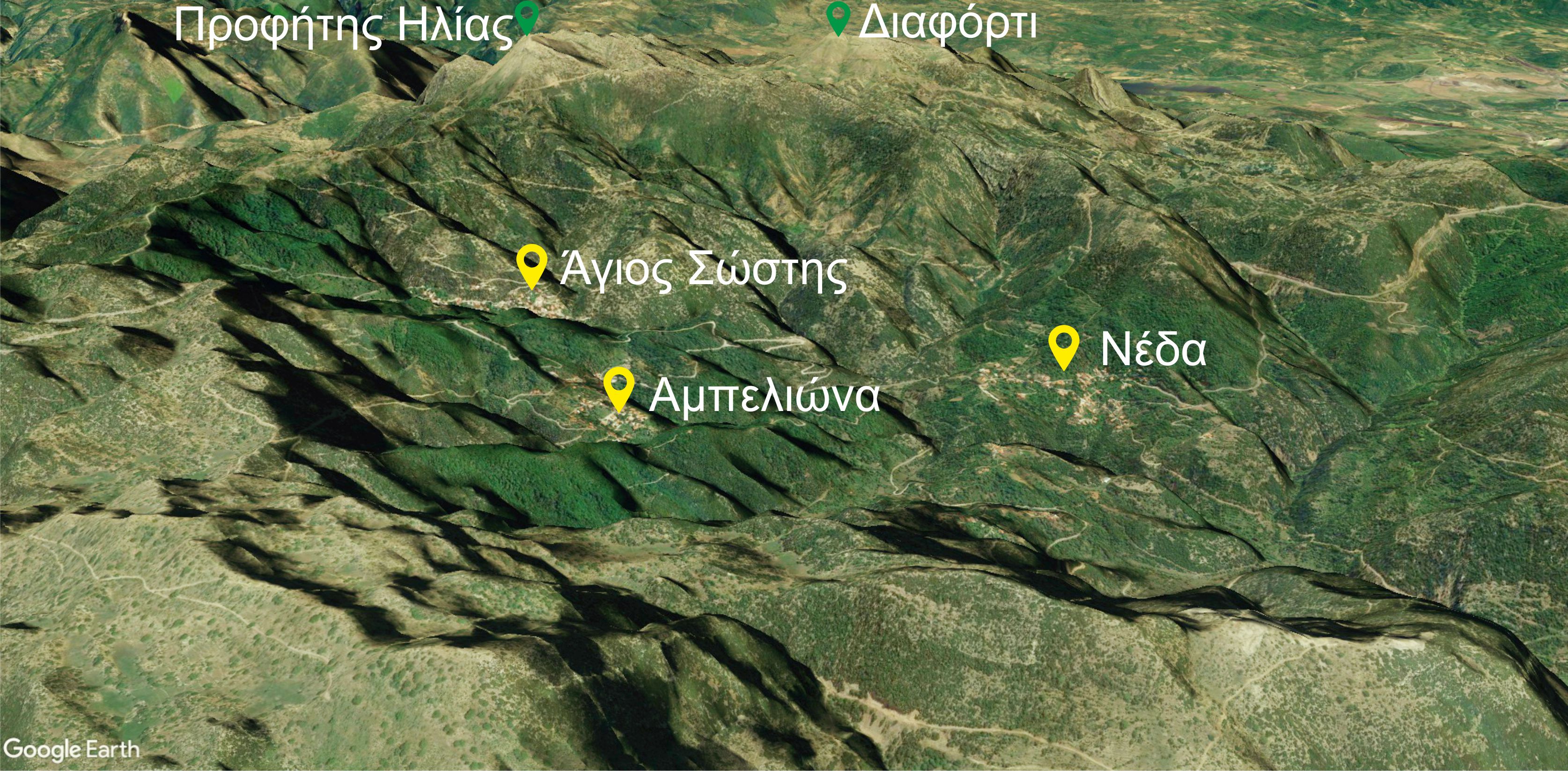 Λύκαιον όρος: Η άνω λεκάνη της Νέδας και οι κύριοι οικισμοί - Αμπελακιώτισα, Άγιος Σώστης και Νέδα