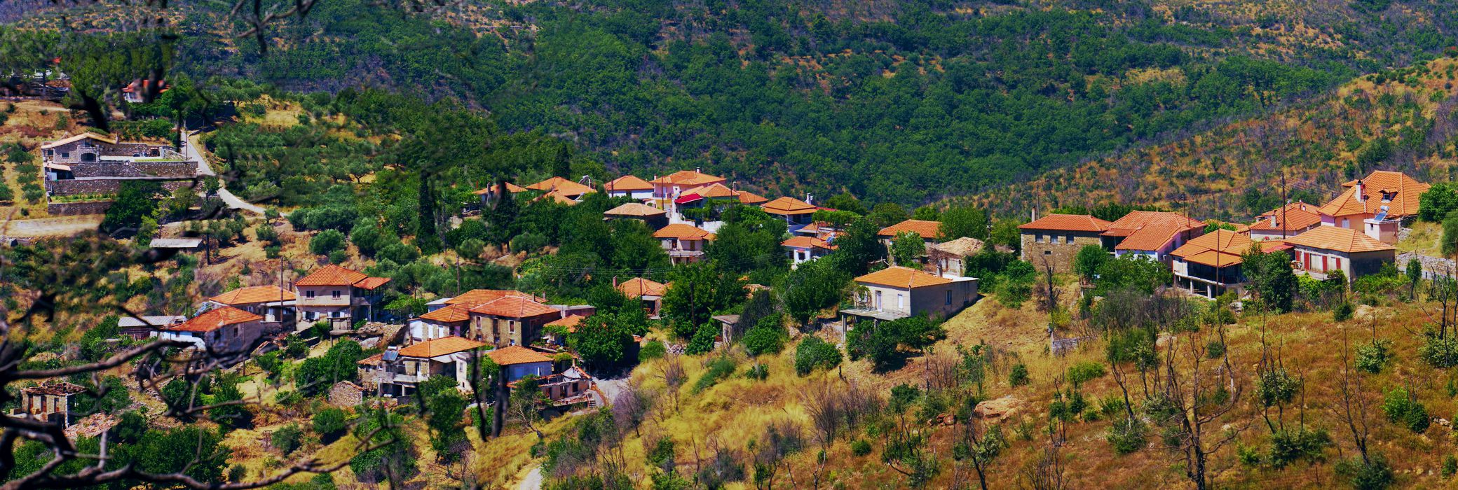 Οι Χράνοι: Γενική εικόνα του οικισμού από τα ανατολικά